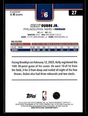 2025-26 Topps Kelly Oubre Jr. #27 Base Philadelphia 76ers