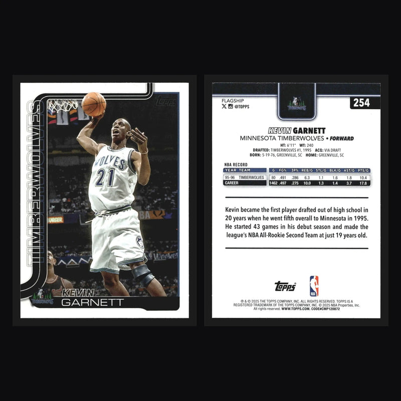2025-26 Topps Kevin Garnett #254 Minnesota Timberwolves HOF - Basketball Card Single