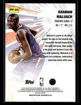 2025-26 Topps Khaman Maluach #PP-20 Power Players Phoenix Suns