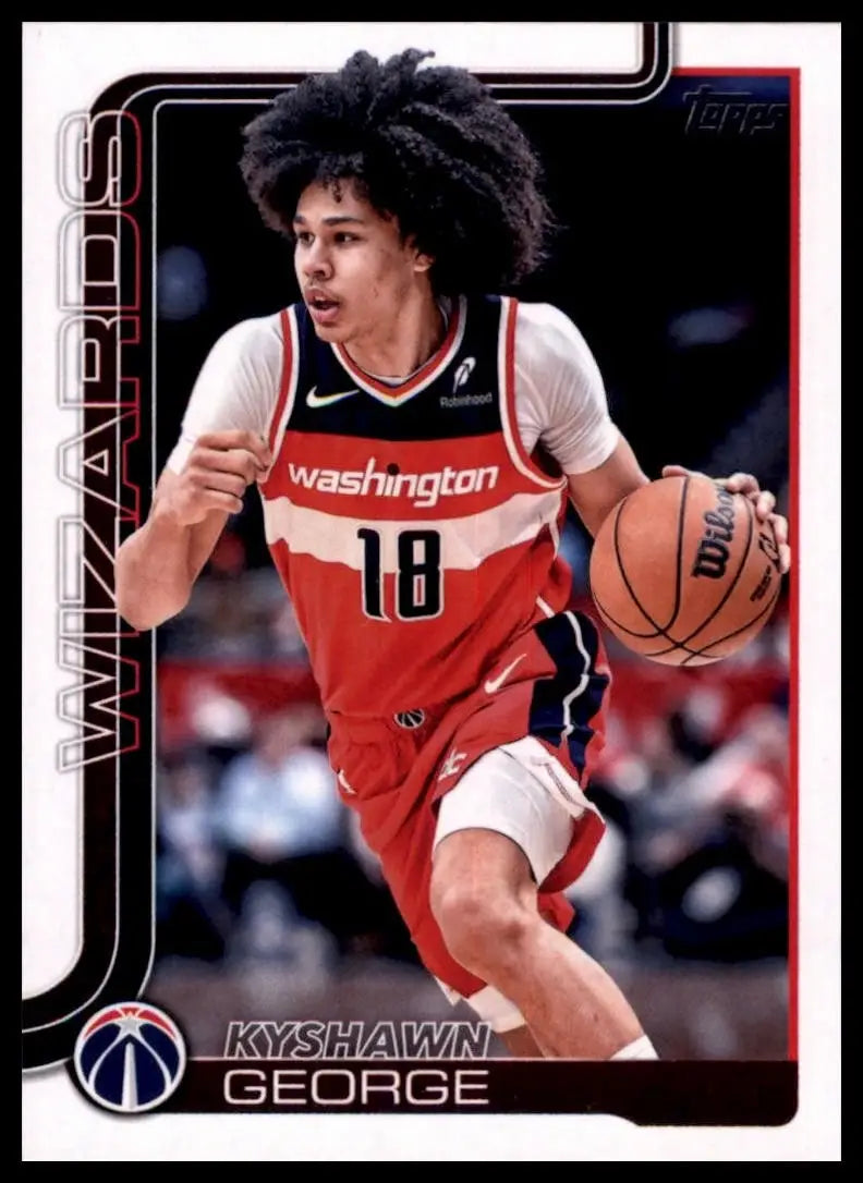 2025-26 Topps Kyshawn George #98 Washington Wizards Basketball Card NBA Sports - Basketball Card Single