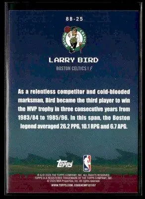 2025-26 Topps Larry Bird #8B-25 8-Bit Ballers Boston Celtics