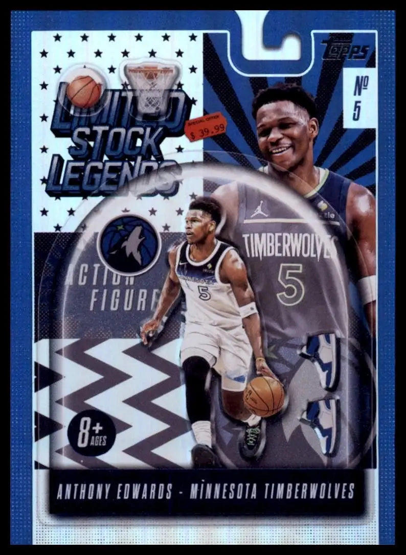 2025-26 Topps Limited Stock Legends Anthony Edwards #LST-40 Timberwolves Card - Basketball Card Single