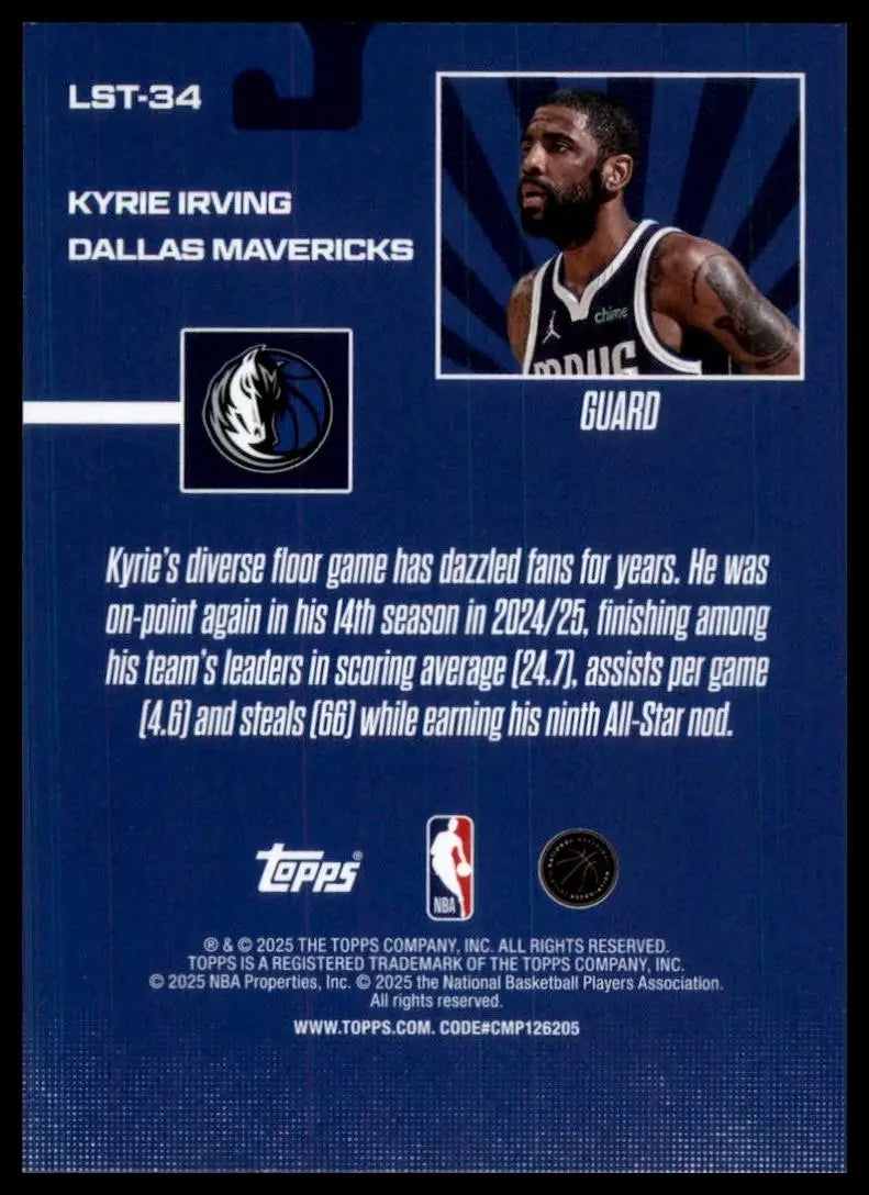 2025-26 Topps Limited Stock Legends Kyrie Irving #LST-34 Dallas Mavericks Card - Basketball Card Single