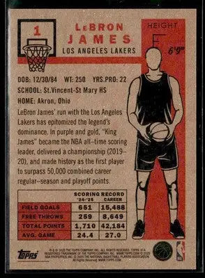 2025-26 Topps Living #1 LeBron James Base Los Angeles Lakers - Basketball Card Single
