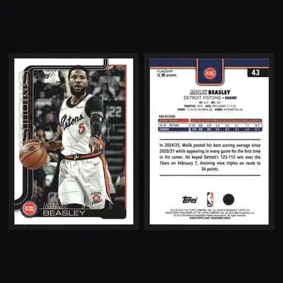 2025-26 Topps Malik Beasley #43 Detroit Pistons