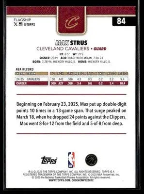 2025-26 Topps Max Strus #84 Base Cleveland Cavaliers
