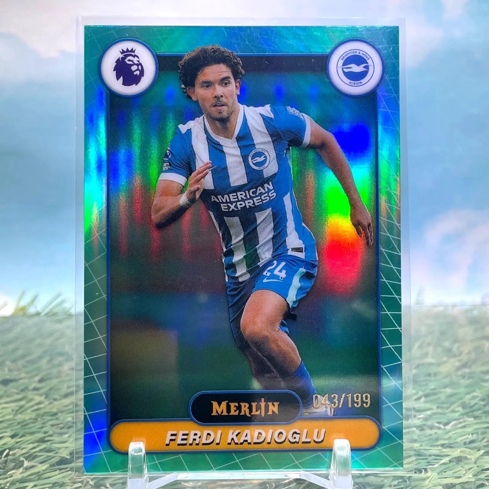 2025-26 Topps Merlin Premier League Ferdi Kadioglu Teal Mojo Refractor /199 - Soccer Card Single