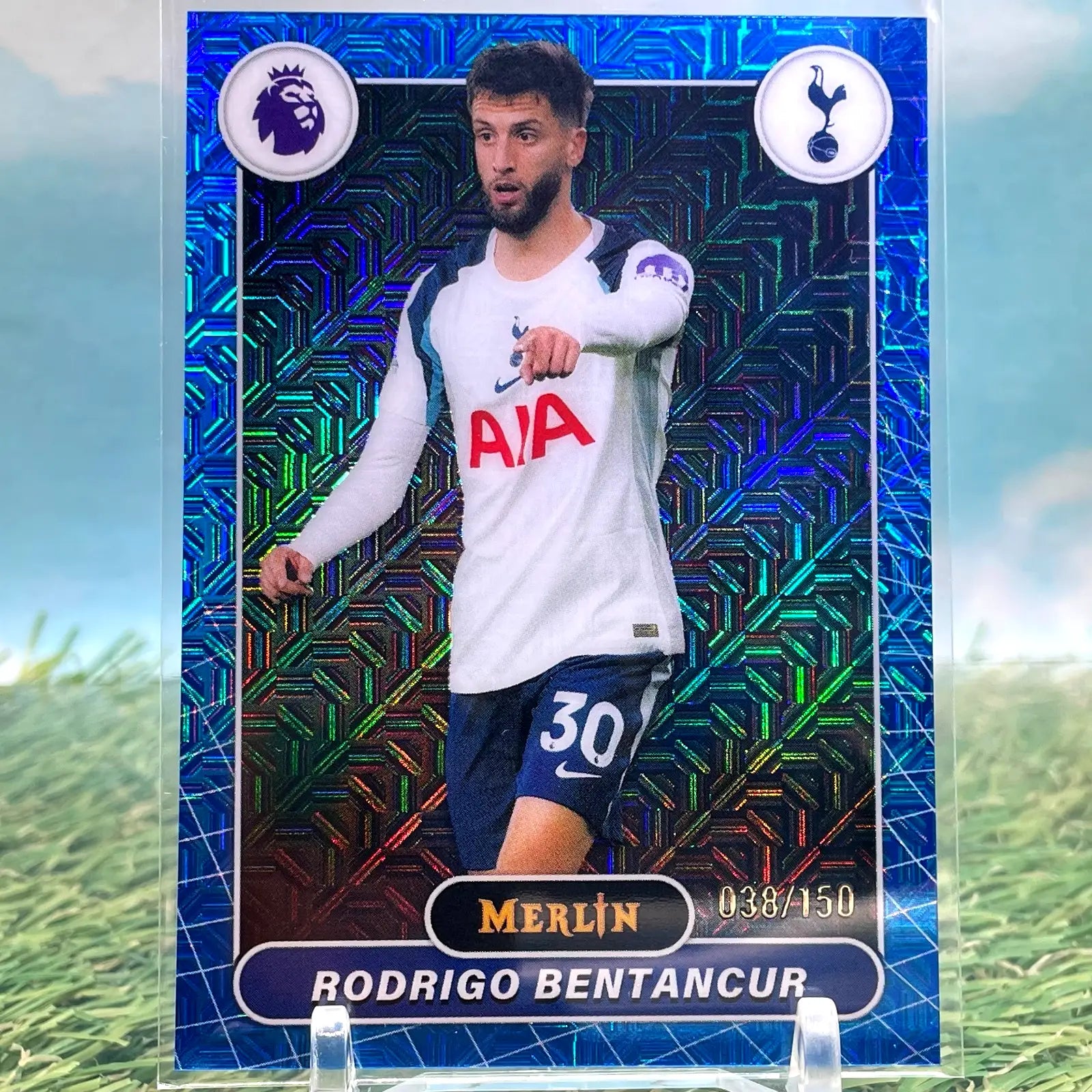 2025-26 Topps Merlin Premier League Rodrigo Bentancur Blue Mojo /150 Tottenham