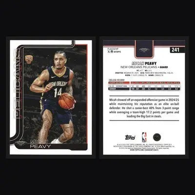 2025-26 Topps Micah Peavy #241 RC New Orleans Pelicans Rookie - Basketball Card Single