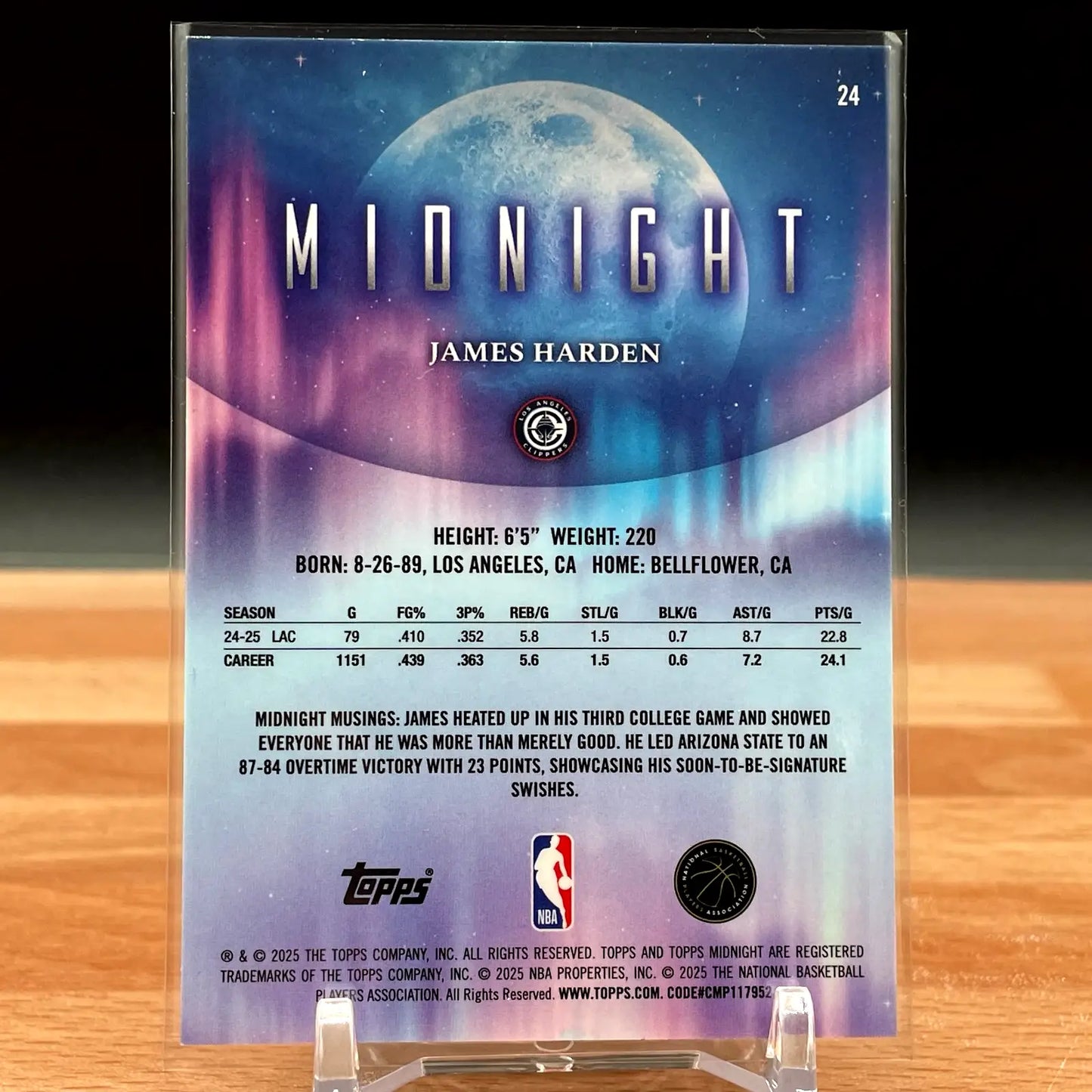 2025-26 Topps Midnight James Harden ZODIAC Parallel Base CG17 - Basketball Card Single
