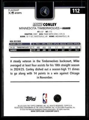 2025-26 Topps Mike Conley #112 Minnesota Timberwolves