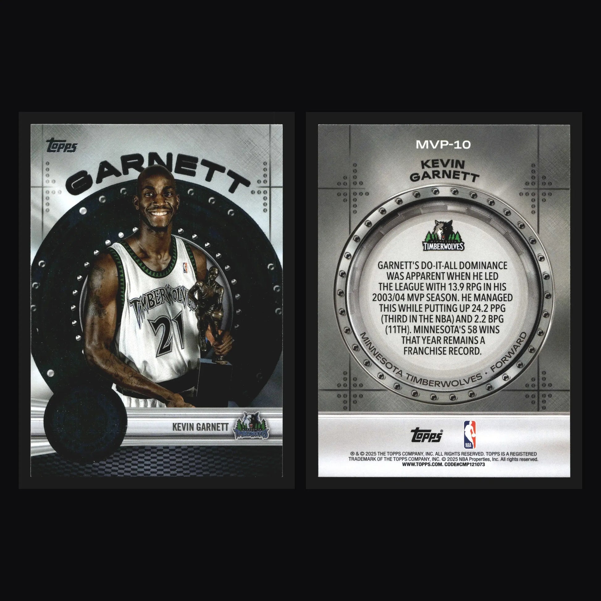 2025-26 Topps MVP Vault Kevin Garnett #MVP-10 Timberwolves HOF - Basketball Card Single