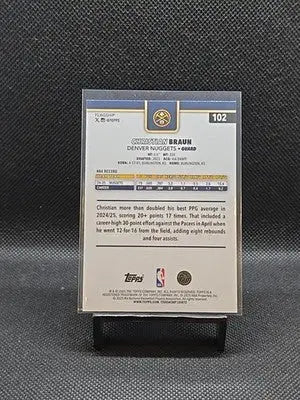 2025-26 Topps NBA Christian Braun #102 Blue Rainbow Foil /150 Denver Nuggets - Basketball Card Single