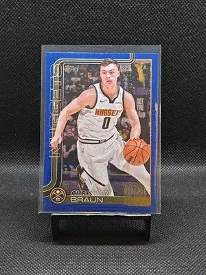 2025-26 Topps NBA Christian Braun #102 Blue Rainbow Foil /150 Denver Nuggets - Basketball Card Single