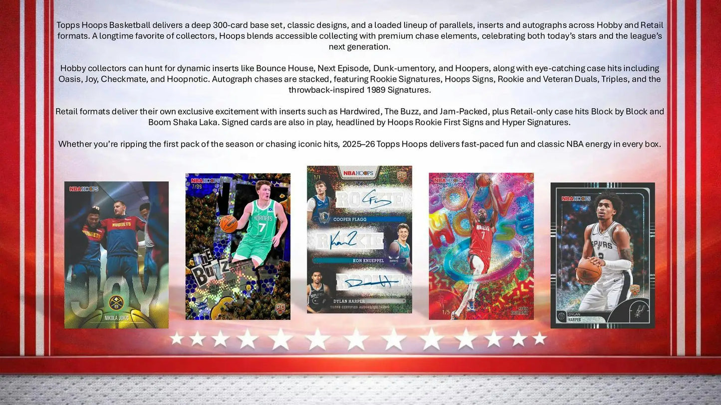 2025/26 Topps NBA Hoops Basketball Blaster Box | Columbia Sports Cards - Basketball Card Box