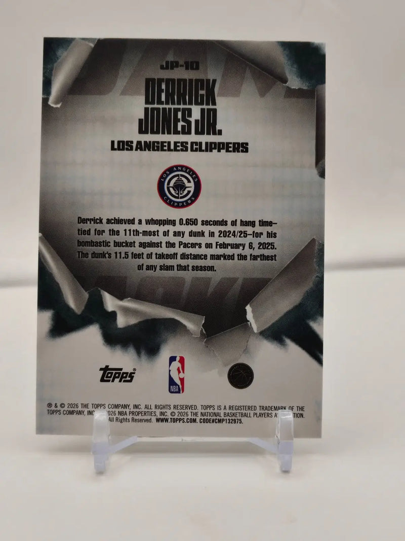 2025-26 Topps NBA Hoops Derrick Jones Jr Jam Packed Insert #JP-10 Clippers - Basketball Card Single