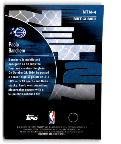 2025-26 Topps NBA Hoops Net 2 Net #NTN-4 Paolo Banchero NM Near Mint Ma ID:83143