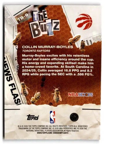 2025-26 Topps NBA Hoops The Buzz Orange Hoops #TB-9 Collin Murray-Boyle ID:83148
