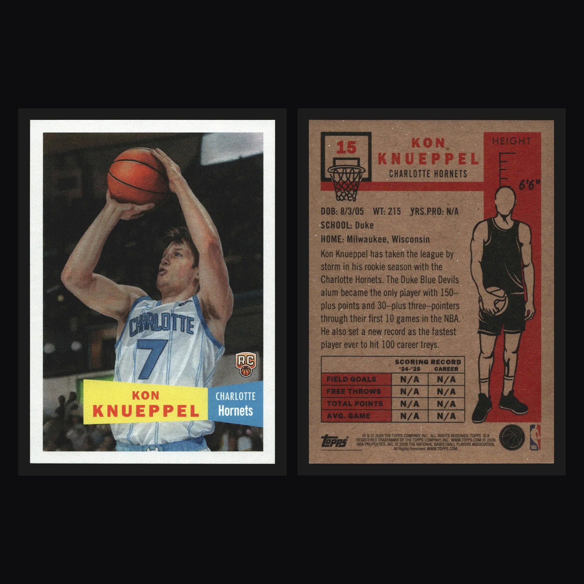 2025-26 Topps NBA Living Set #15 Kon Knueppel Charlotte Hornets RC