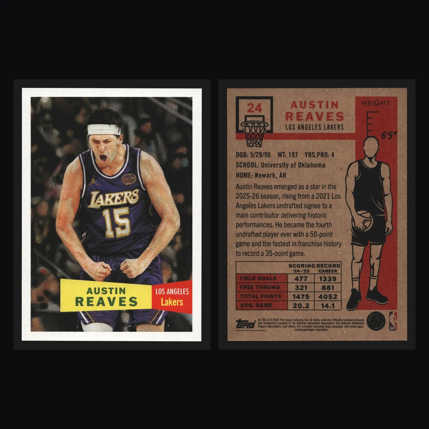 2025-26 Topps NBA Living Set #24 Austin Reaves Los Angeles Lakers