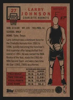 2025-26 Topps NBA Living Set #27 Larry Johnson Charlotte Hornets - Basketball Card Single