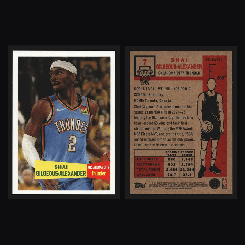 2025-26 Topps NBA Living Set #7 Shai Gilgeous-Alexander Thunder - Basketball Card Single