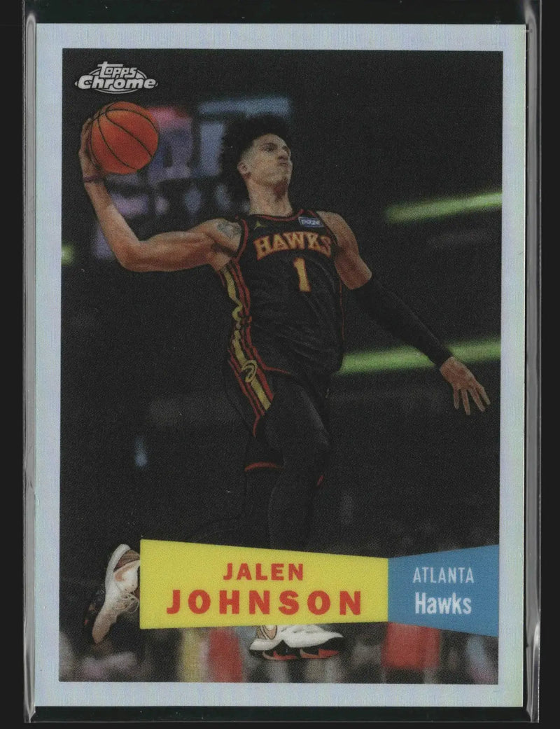 2025-26 Topps NBA Living Set Jalen Johnson Chrome Refractor SSP #16 Hawks - Basketball Card Single