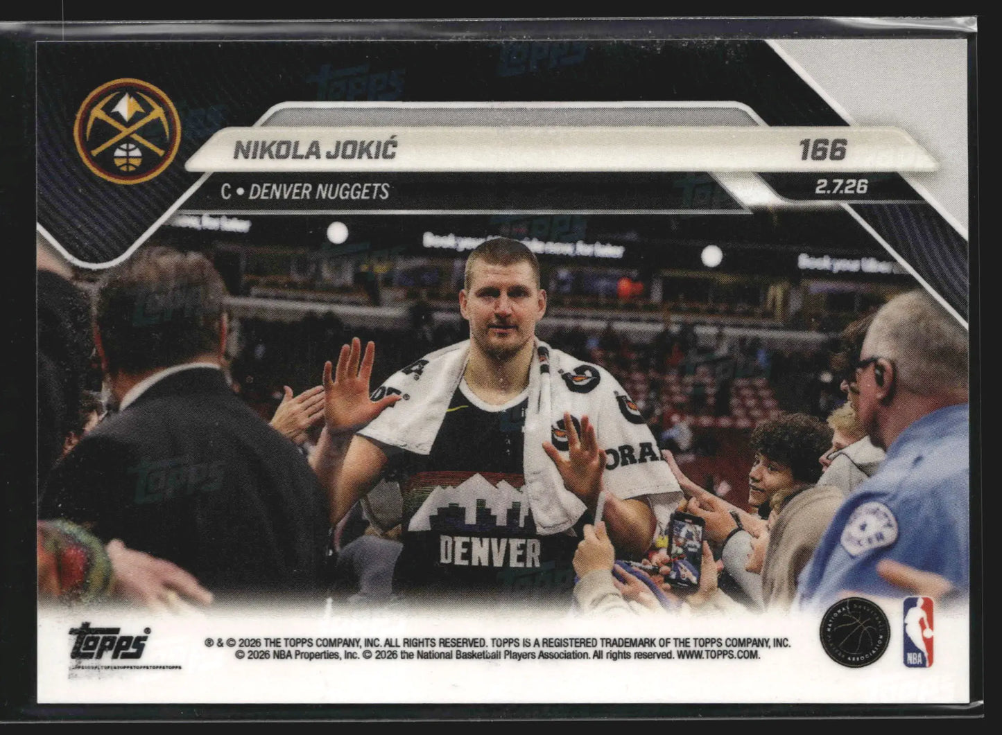 2025-26 Topps NOW #166 Nikola Jokic Nuggets Gold /50 2nd Most Triple-Doubles