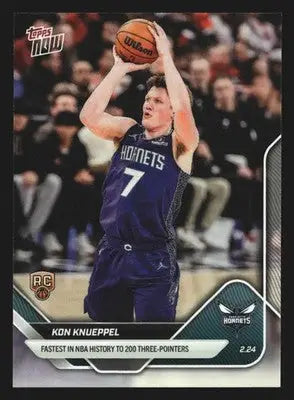 2025-26 Topps NOW #182 Kon Knueppel Hornets RC Fastest to 200 3PM - Basketball Card Single