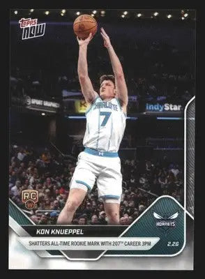 2025-26 Topps NOW #184 Kon Knueppel Hornets RC All-Time Rookie 3PM Mark - Basketball Card Single