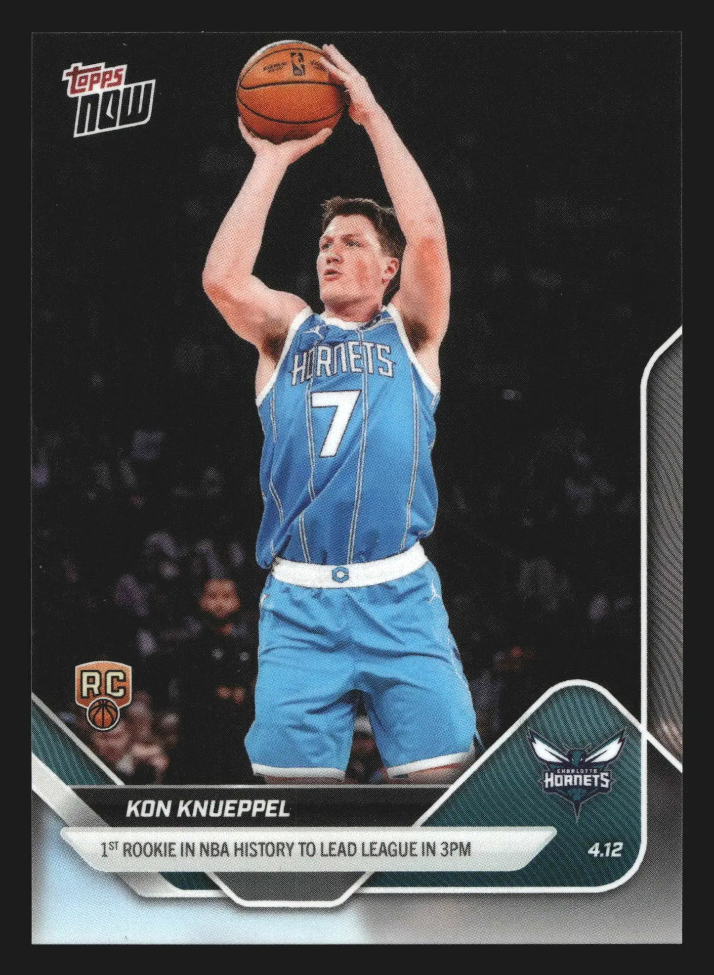 2025-26 Topps NOW #252 Kon Knueppel Hornets RC 1st Rookie Lead NBA 3PM