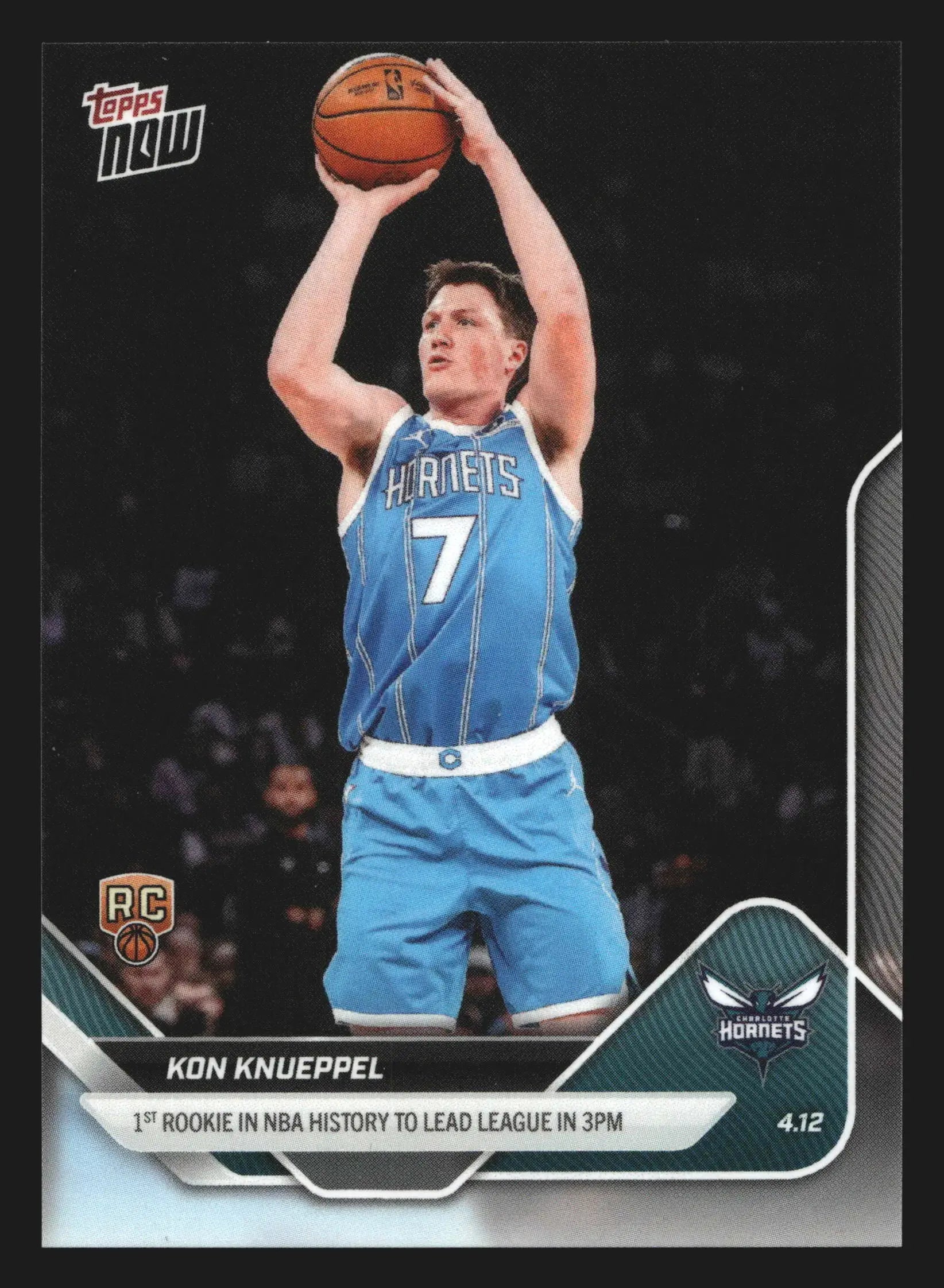 2025-26 Topps NOW #252 Kon Knueppel Hornets RC 1st Rookie Lead NBA 3PM