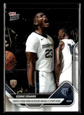 2025-26 Topps Now #26 Cedric Coward Perfect from 3 - 27 Points Memphis Grizzlies - Basketball Card Single