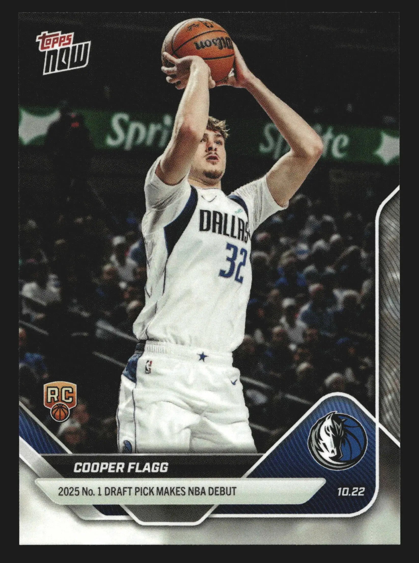 2025-26 Topps NOW #6 Cooper Flagg Mavericks RC 2025 No.1 Pick NBA Debut
