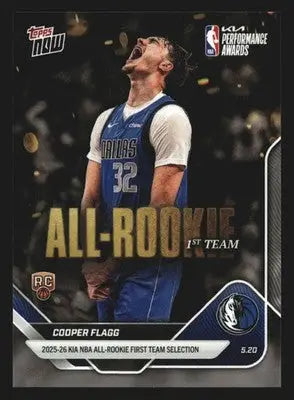2025-26 Topps Now #AR01 Cooper Flagg Mavericks RC Kia NBA All-Rookie 1st Team - Basketball Card Single
