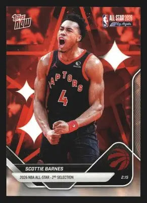 2025-26 Topps NOW #AS18 Scottie Barnes Raptors 2026 All-Star 2nd Selection - Basketball Card Single