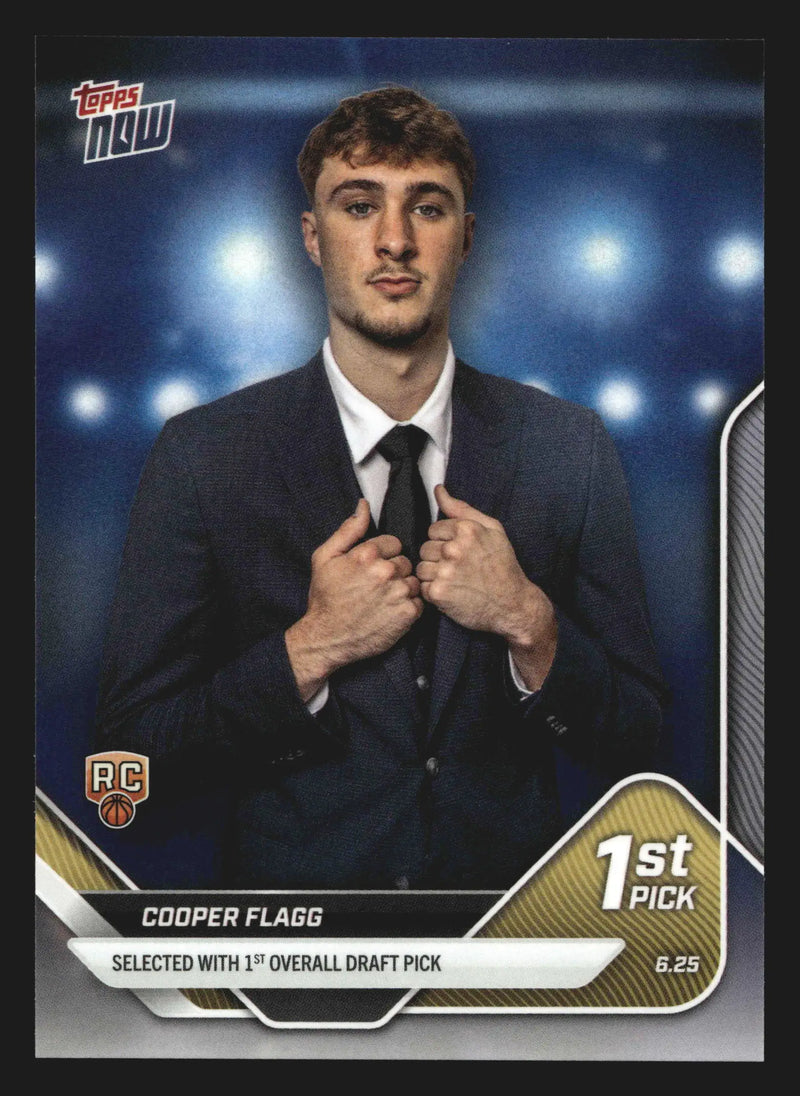 2025-26 Topps NOW #D1 Cooper Flagg Mavericks RC 1st Overall Draft Pick