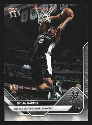 2025-26 Topps NOW Dylan Harper #7 RC Spurs No. 2 Pick Makes NBA Debut - Basketball Card Single