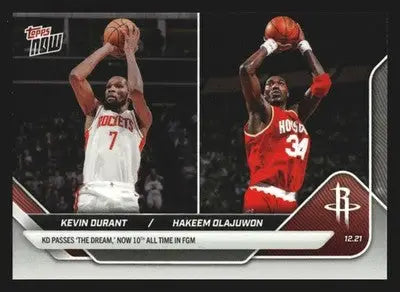 2025-26 Topps NOW Kevin Durant Hakeem Olajuwon #96 Rockets HOF KD Passes Dream - Basketball Card Single