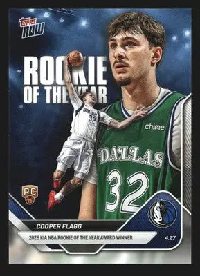 2025-26 Topps NOW #ROTY Cooper Flagg Mavericks RC 2026 Kia NBA ROY Winner - Basketball Card Single