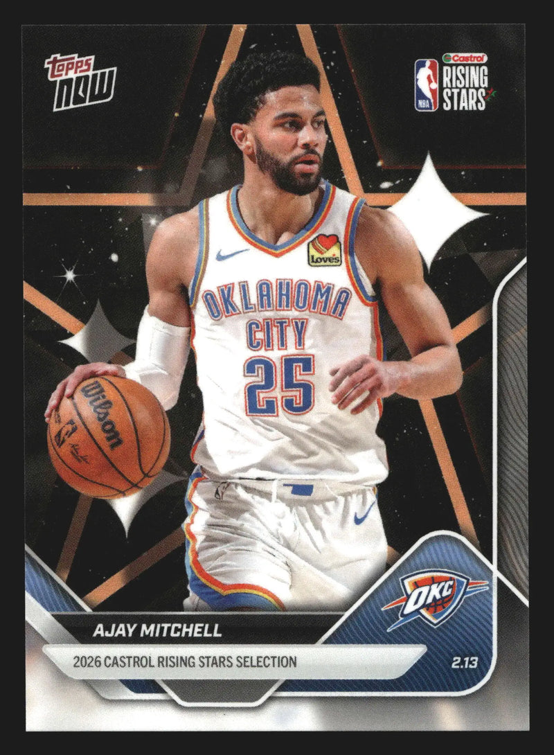 2025-26 Topps NOW #RS17 Ajay Mitchell Thunder 2026 Castrol Rising Stars - Basketball Card Single
