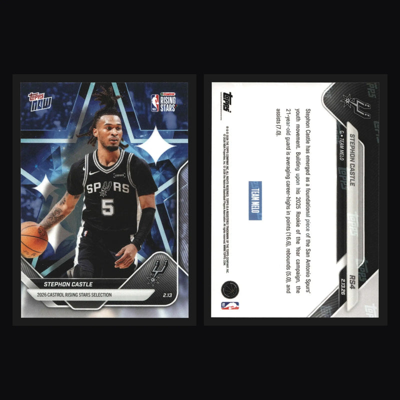 2025-26 Topps NOW Stephon Castle #RS4 San Antonio Spurs Rising Stars - Basketball Card Single