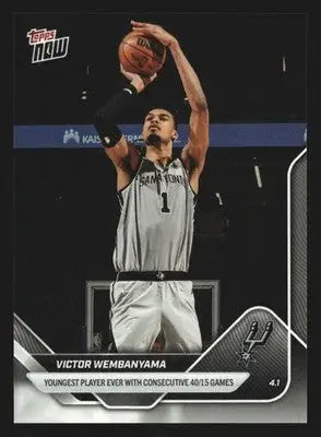 2025-26 Topps NOW Victor Wembanyama #238 Spurs Consecutive 40/15 Games - Basketball Card Single