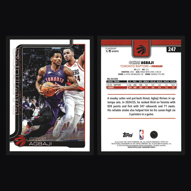 2025-26 Topps Ochai Agbaji #247 Toronto Raptors