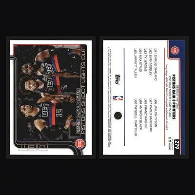 2025-26 Topps Pistons Rain 3 Pointers #279 Cade Cunningham Checklist - Basketball Card Single