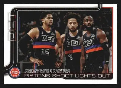 2025-26 Topps Pistons Rain 3 Pointers #279 Cade Cunningham Checklist - Basketball Card Single