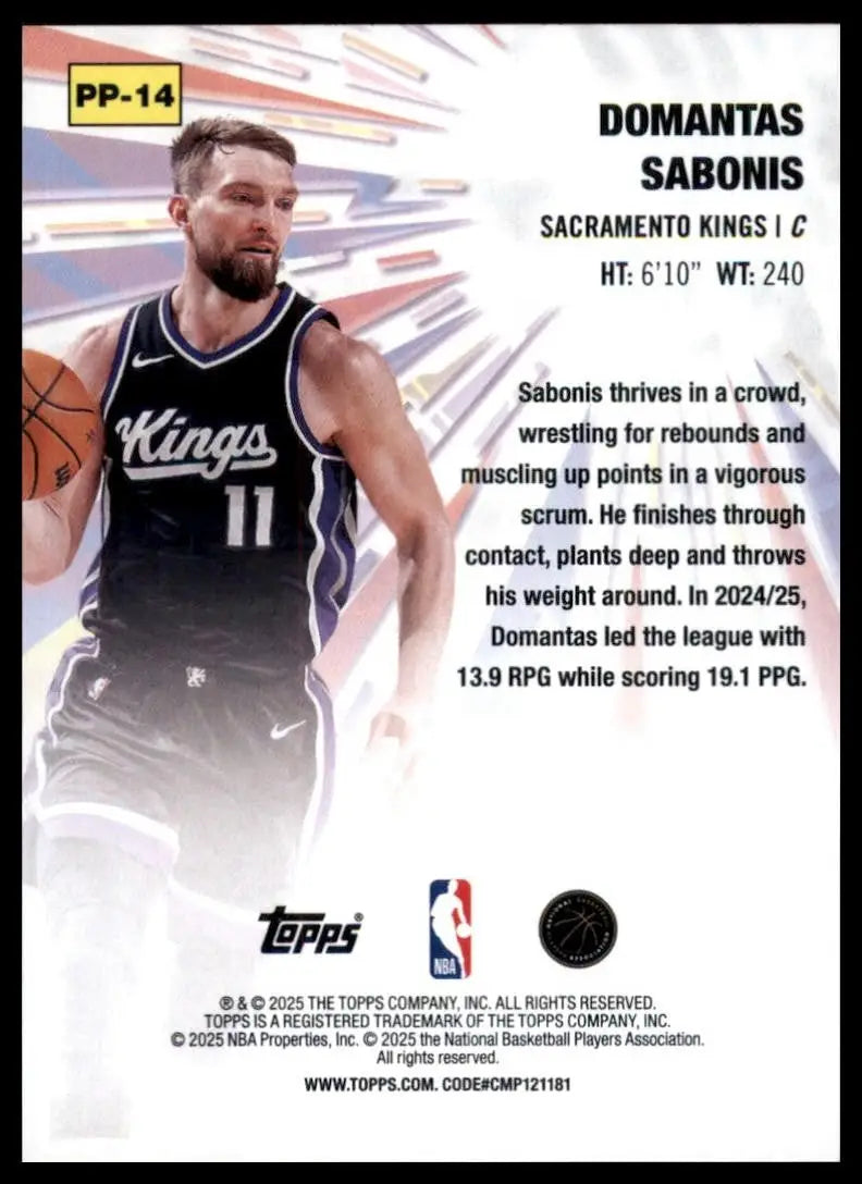 2025-26 Topps Power Players Domantas Sabonis #PP-14 Sacramento Kings Basketball - Basketball Card Single