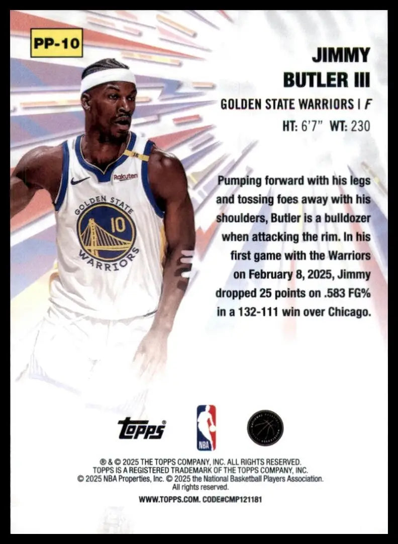 2025-26 Topps Power Players Jimmy Butler III #PP-10 Golden State Warriors Card - Basketball Card Single