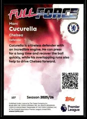 2025-26 Topps Premier League #107 Marc Cucurella Rainbow Foil - Soccer Card Single