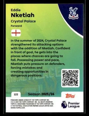2025-26 Topps Premier League #122 Eddie Nketiah - Soccer Card Single